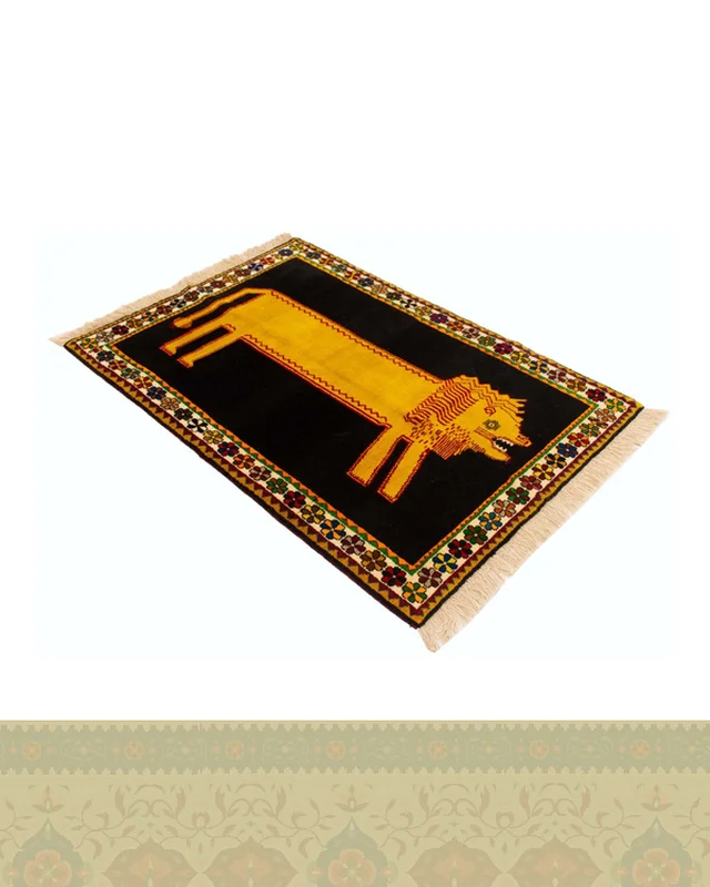 ارسال و فروش گبه دستباف قشقایی شیر یک و نیم متری کد 2594 (155 در 109) در خارج از کشور