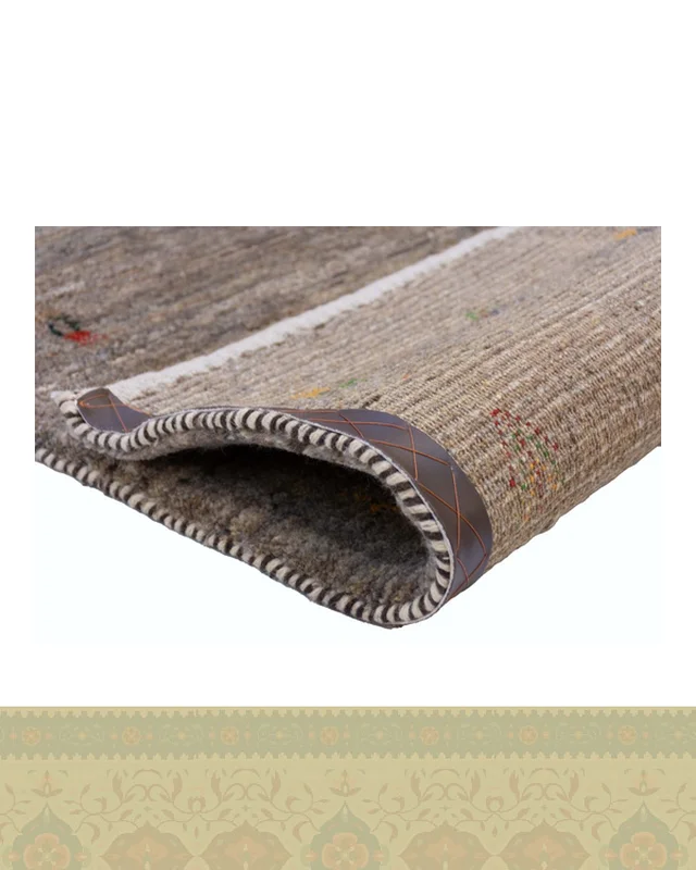 خرید گبه دستباف قشقایی خودرنگ قشقایی کرم طوسی کد 2428 (300 در 200) از ایران