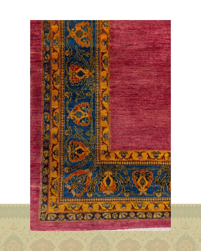 ارسال گبه دستباف قشقایی پرده ای چهار متری صورتی کد 2586 (250 در 167) به خارج ایران