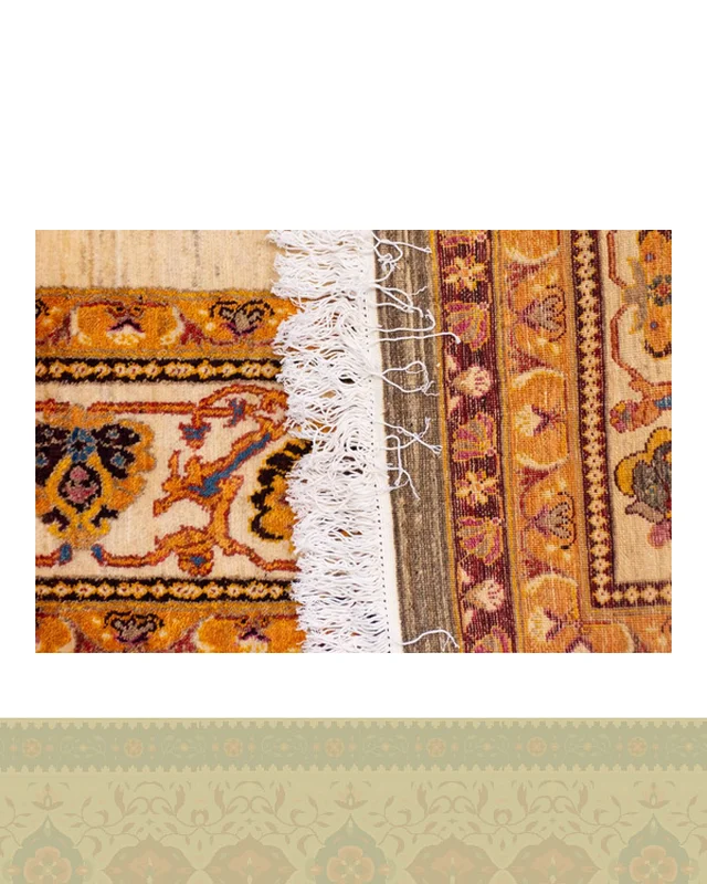 ارسالی مستقیم گبه دستباف قشقایی کف ساده کرم پرده ای کد 2585 (245 در 170) از ایران
