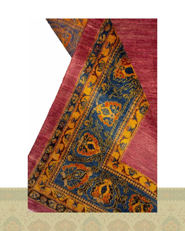 خرید گبه دستباف قشقایی پرده ای چهار متری صورتی کد 2586 (250 در 167) از ایران