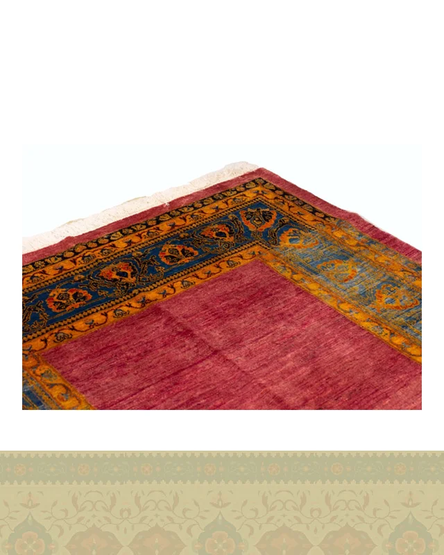 خرید گبه دستباف قشقایی پرده ای چهار متری صورتی کد 2586 (250 در 167) ارزی