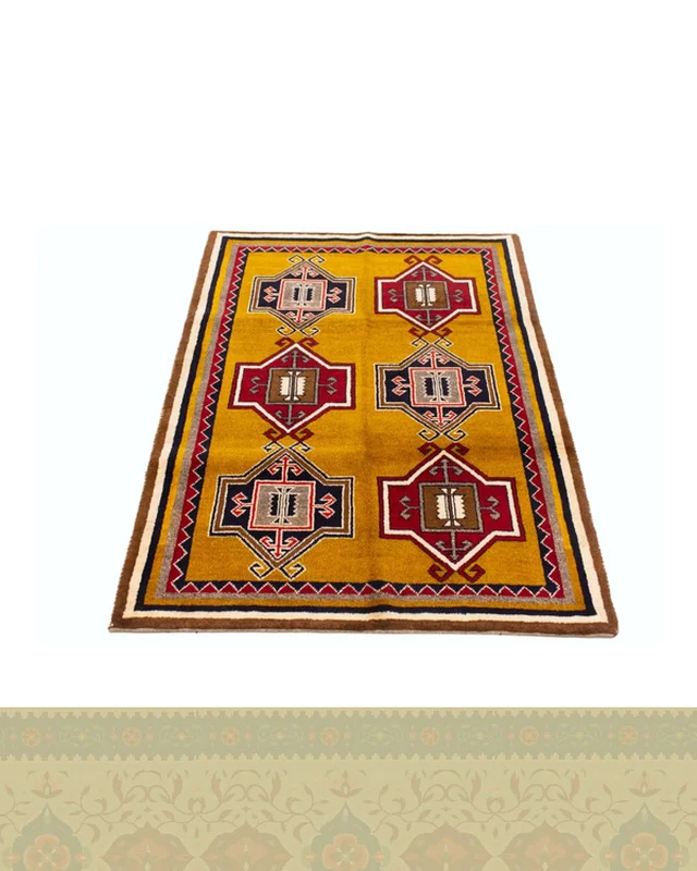 ارسال و فروش گبه دستباف قشقایی قابی سبز یک و نیم متری کد 1267 (151 در 101) در خارج از کشور