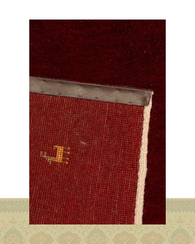 ارسالی مستقیم گبه دستباف قشقایی سه متری قرمز ساده کد 2343 (192 در 146) از ایران