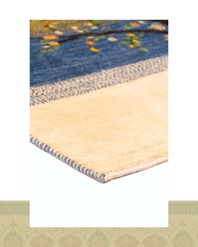 عکس گبه دستباف قشقایی درخت زندگی سه متری کد 2592 (190 در 150)