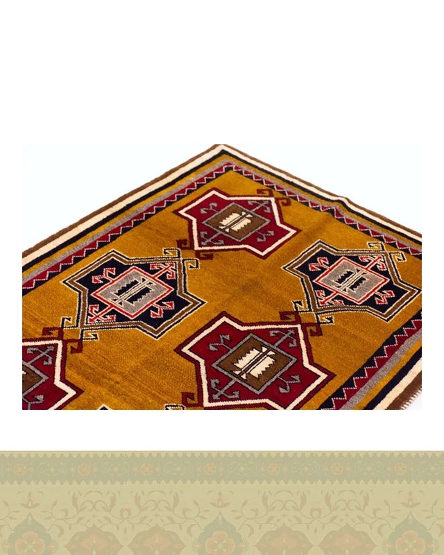 خرید گبه دستباف قشقایی قابی سبز یک و نیم متری کد 1267 (151 در 101) از ایران