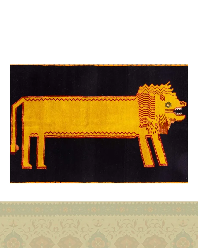قیمت گبه دستباف قشقایی شیر یک و نیم متری کد 2594 (155 در 109) در اروپا و آمریکا