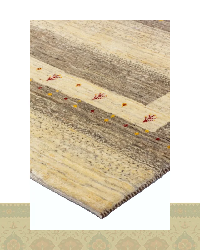 ارسال گبه دستباف قشقایی کرم طوسی چهار متری اعلا کد 2432 (237 در 165) به خارج ایران