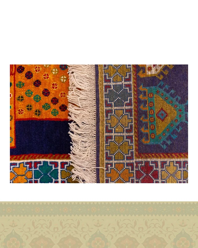 ارسال و فروش گبه دستباف قشقایی شیر سنگی سرمه ای کد 2595 (149 در 111) در خارج از کشور