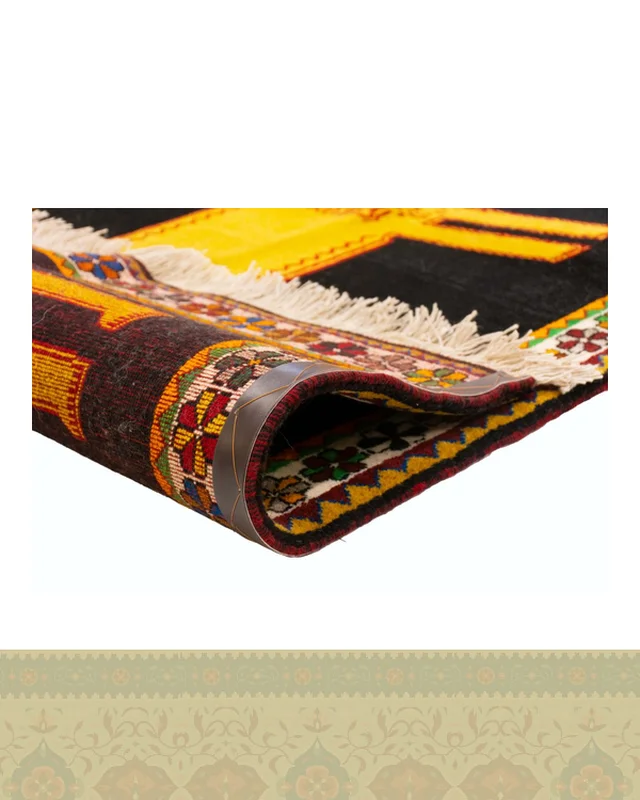 ارسالی مستقیم گبه دستباف قشقایی شیر یک و نیم متری کد 2594 (155 در 109) از ایران