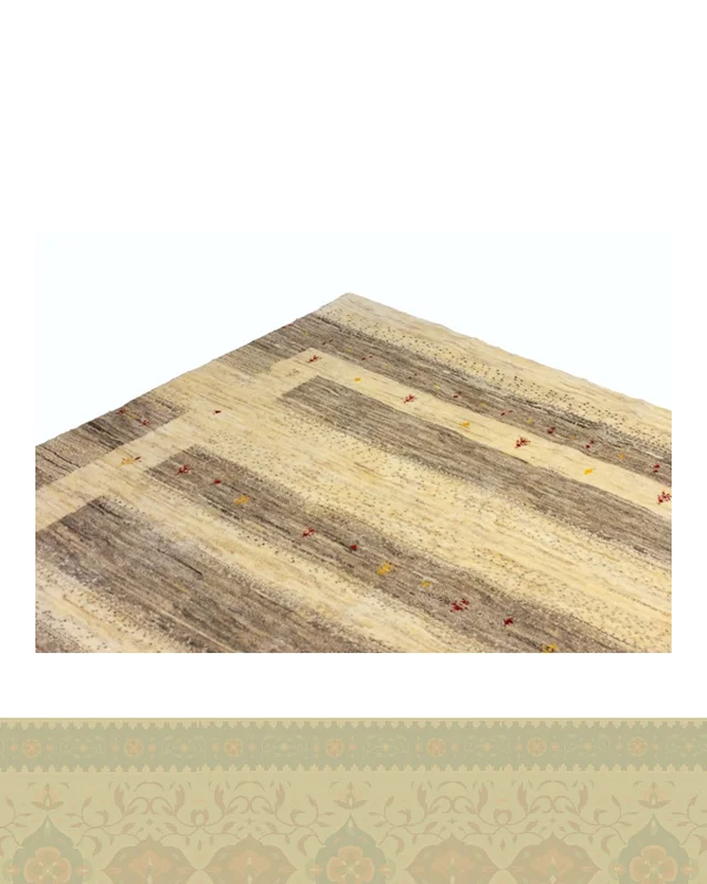 خرید گبه دستباف قشقایی کرم طوسی چهار متری اعلا کد 2432 (237 در 165) ارزی
