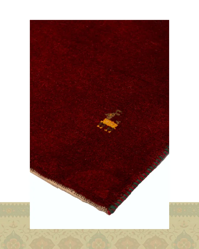 خرید گبه دستباف قشقایی سه متری قرمز ساده کد 2343 (192 در 146) در اروپا و آمریکا