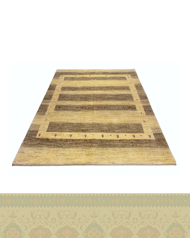 گبه دستباف قشقایی کرم طوسی چهار متری اعلا کد 2432 (237 در 165) در دیارلند