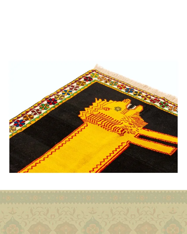 ارسال گبه دستباف قشقایی شیر یک و نیم متری کد 2594 (155 در 109) به خارج ایران