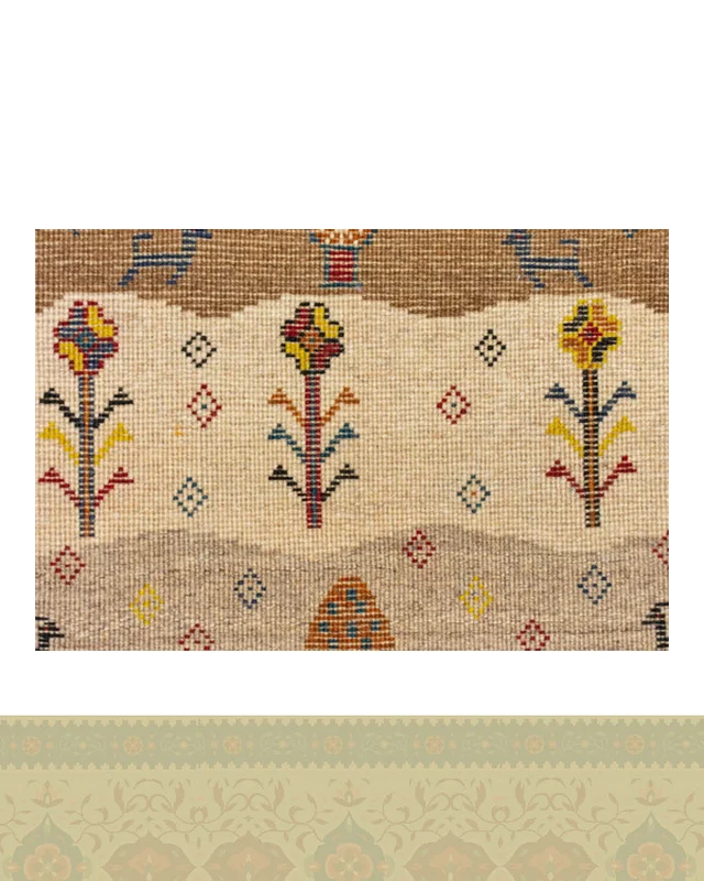 عکس گبه دستباف قشقایی گرد کد 2413 (60 در 60)