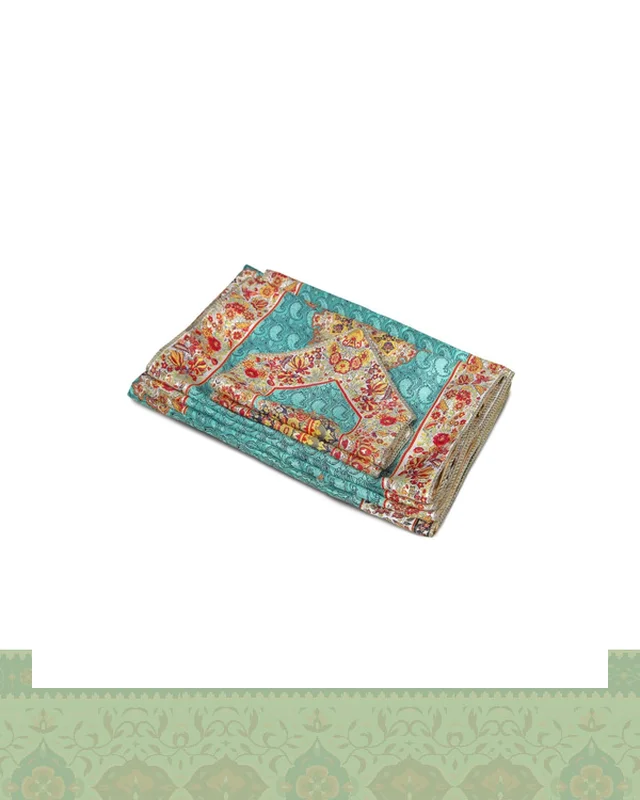 ارسال سرویس ترمه ابریشم ۵ تکه طرح گلفرنگ به خارج ایران