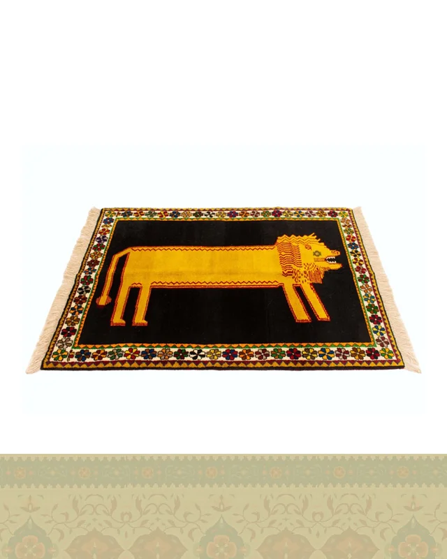 گبه دستباف قشقایی شیر یک و نیم متری کد 2594 (155 در 109) در دیارلند