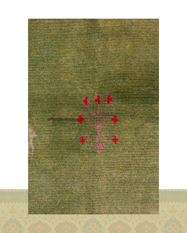 ارسال گبه دستباف قشقایی سبز چهار متری کد 2588 (247 در 157) به خارج ایران