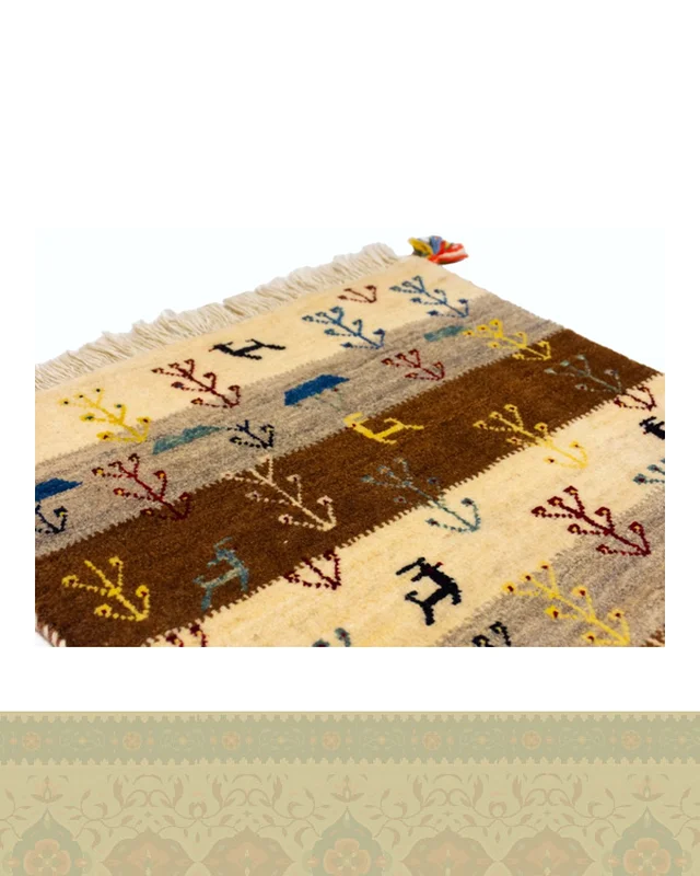 ارسال گبه دستباف قشقایی راه راه اعلا  پادری کد 2425 (91 در 62) به خارج ایران