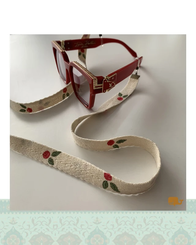 بند عینک طرح گل - سرخ