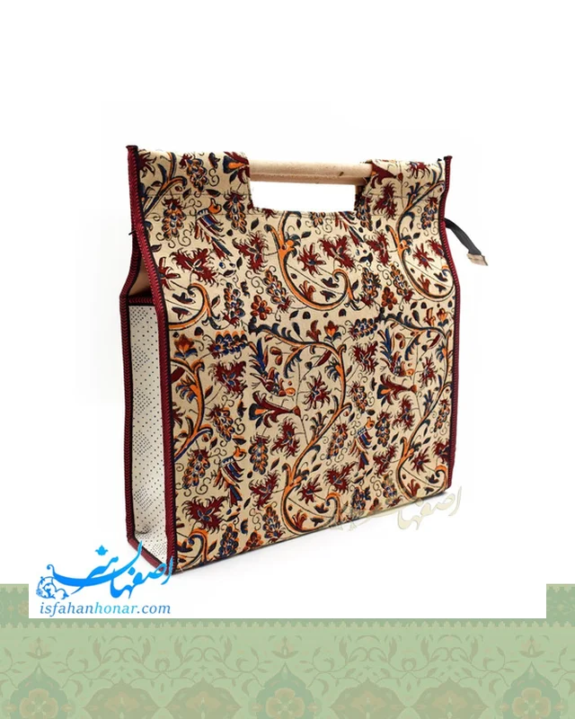 خرید ساک هدیه قلمکار دسته چوبی 40 سانتیمتری ارزی