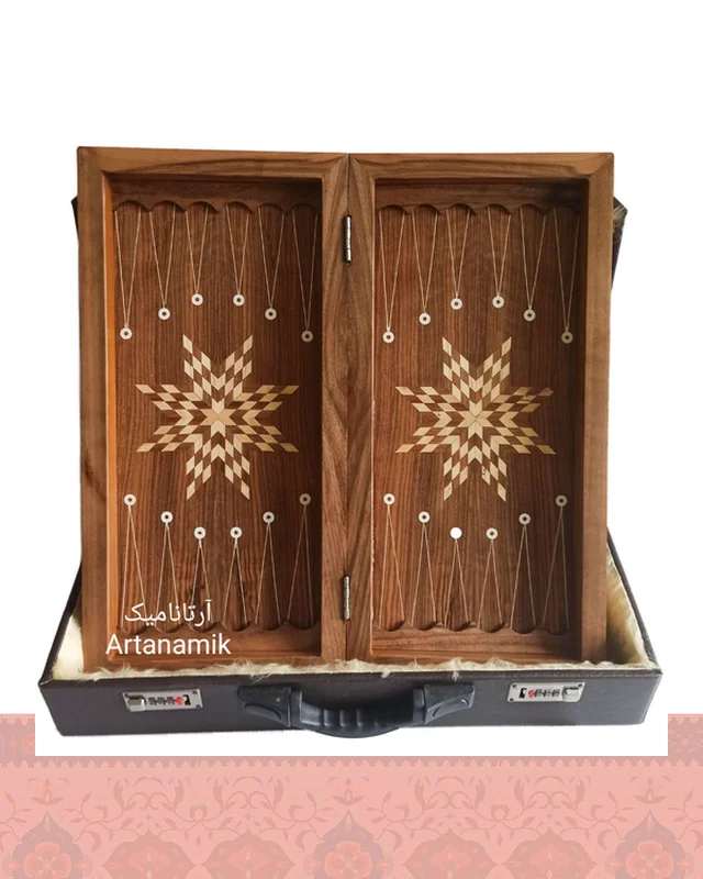 خرید تخته نرد منبت کاری شده طرح گلستان  در اروپا و آمریکا