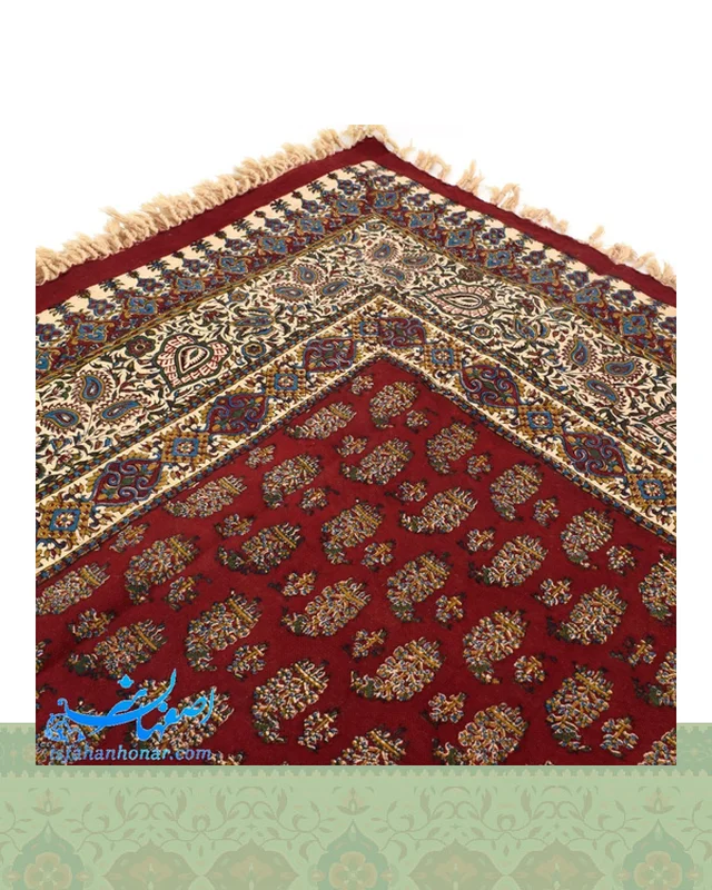 ارسال و فروش سفره قلمکار صادراتی زمینه زرشکی ابعاد 120×120 سانتیمتر در خارج از کشور