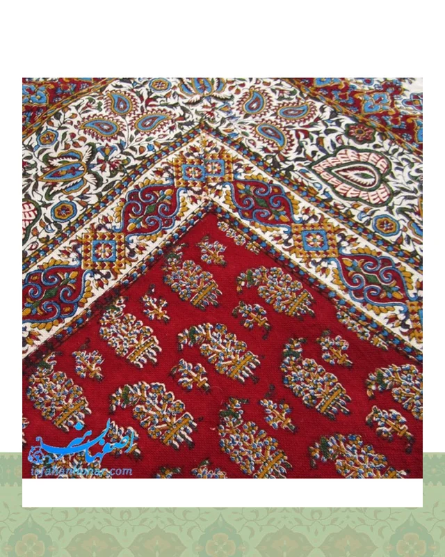 عکس رومیزی قلمکار رنگ زرشکی سایز یک متری