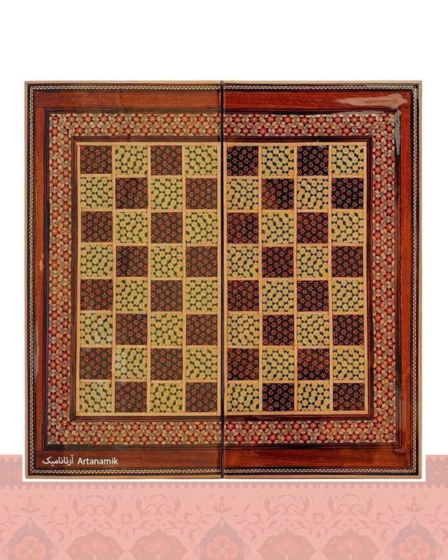 ارسال و فروش تخته نرد خاتم کاری شده و شطرنج راش و خاتم  در خارج از کشور