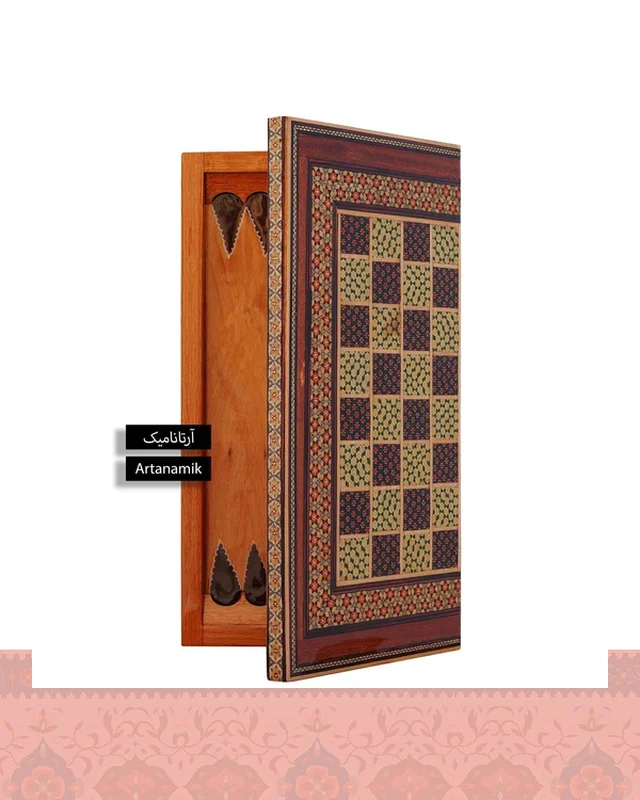 خرید تخته نرد خاتم کاری شده و شطرنج راش و خاتم  از ایران