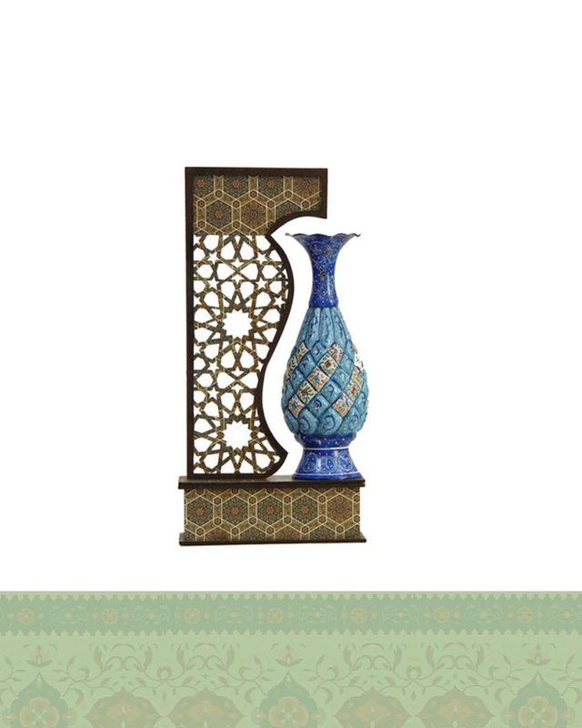 تندیس گلدان مینا کاری 16 و 20 سانتی - 16 سانتی