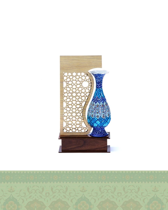 تندیس گلدان میناکاری ۲۰ سانتی