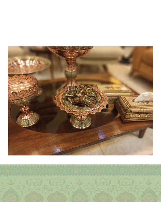 شیرینی خوری مس و خاتم قطر 20 در دیارلند