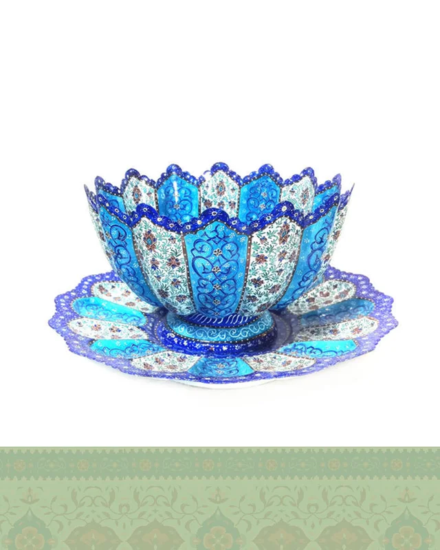 خرید ست میوه خوری میناکاری  ارزی