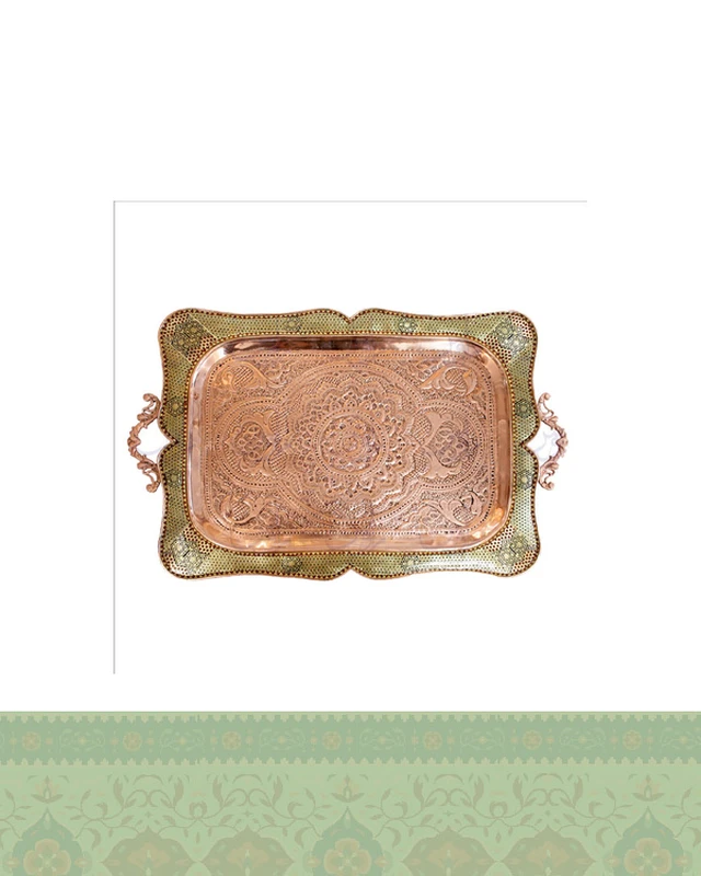 سینی چای خوری مس و خاتم