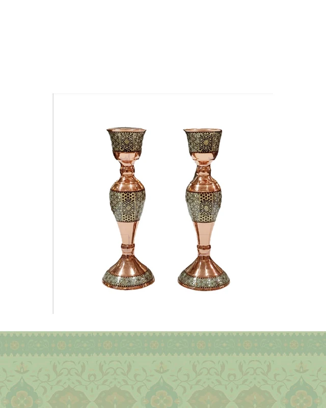 شمعدان بزرگ خاتم کاری