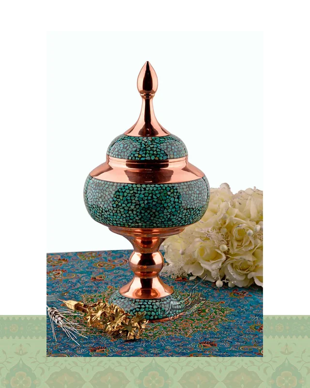 ارسال و فروش شکلات خوری فیروزه کوبی مسی سایز 48 در خارج از کشور