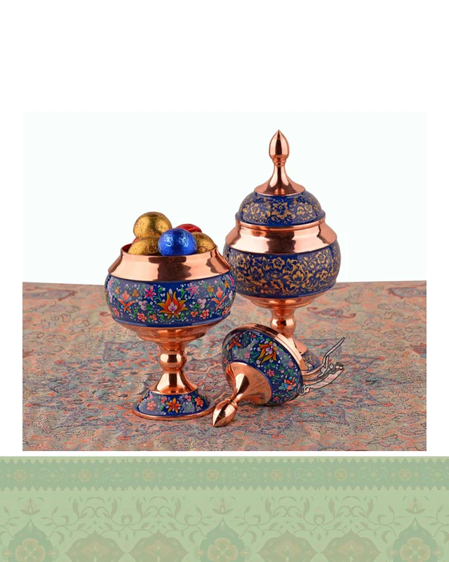 شکلات خوری مس و میناکاری کوچک کوچک سایز 20 در دیارلند