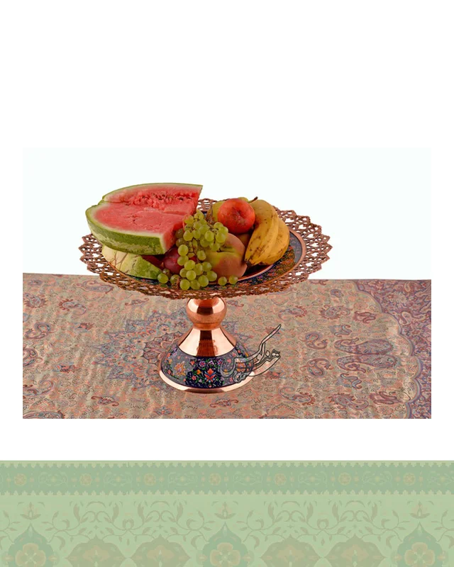 ارسال و فروش ست دکوری مسی پرداز شیرینی خوری و گلدان متوسط در خارج از کشور