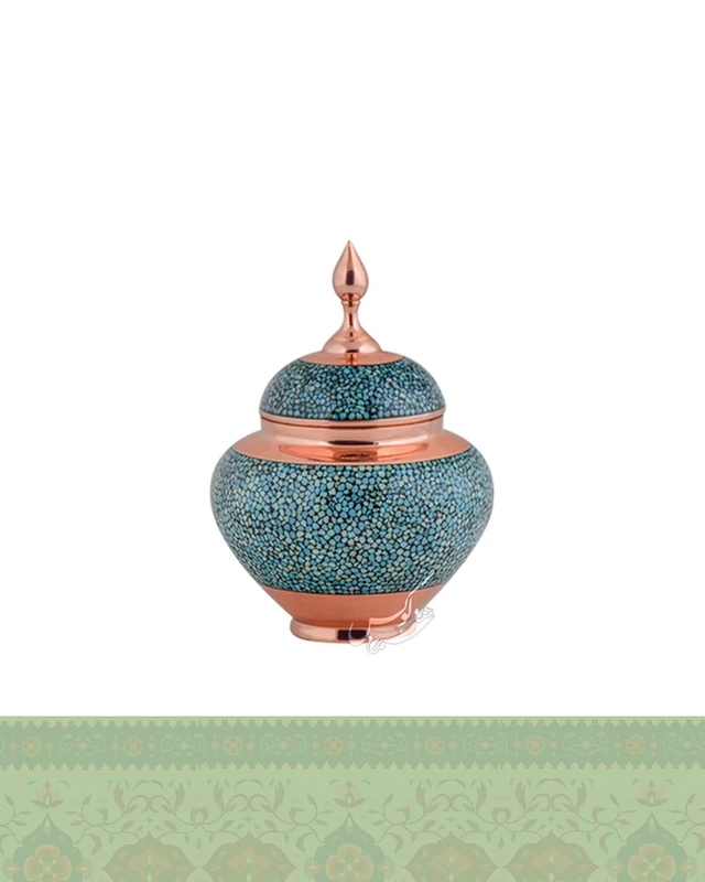 قندان فیروزه کوبی بزرگ مدل سیبی