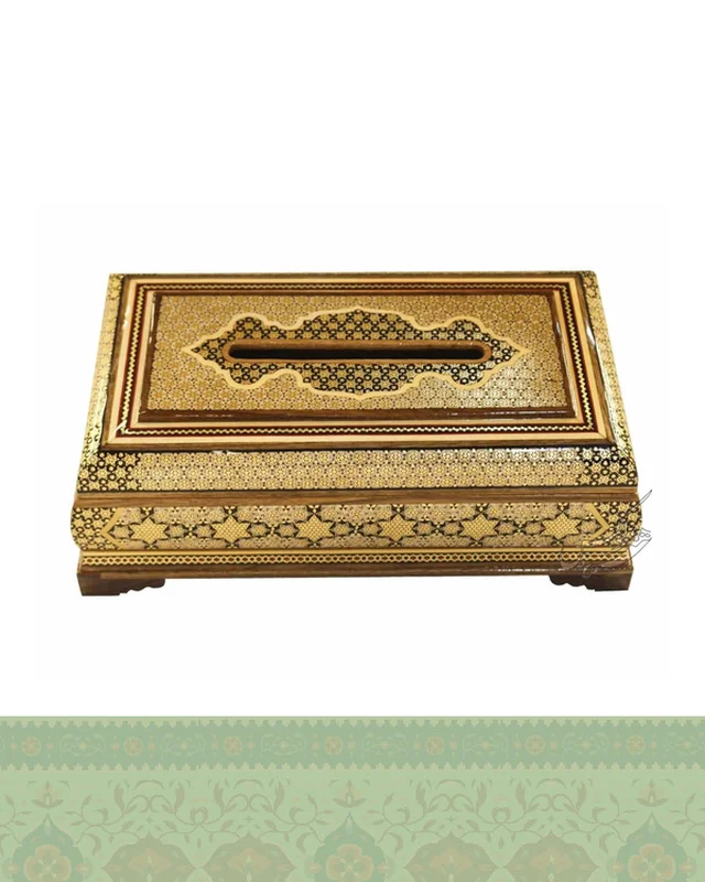 خرید سرویس جا قاشقی و سطل و کلینکس خاتم کاری ارزی