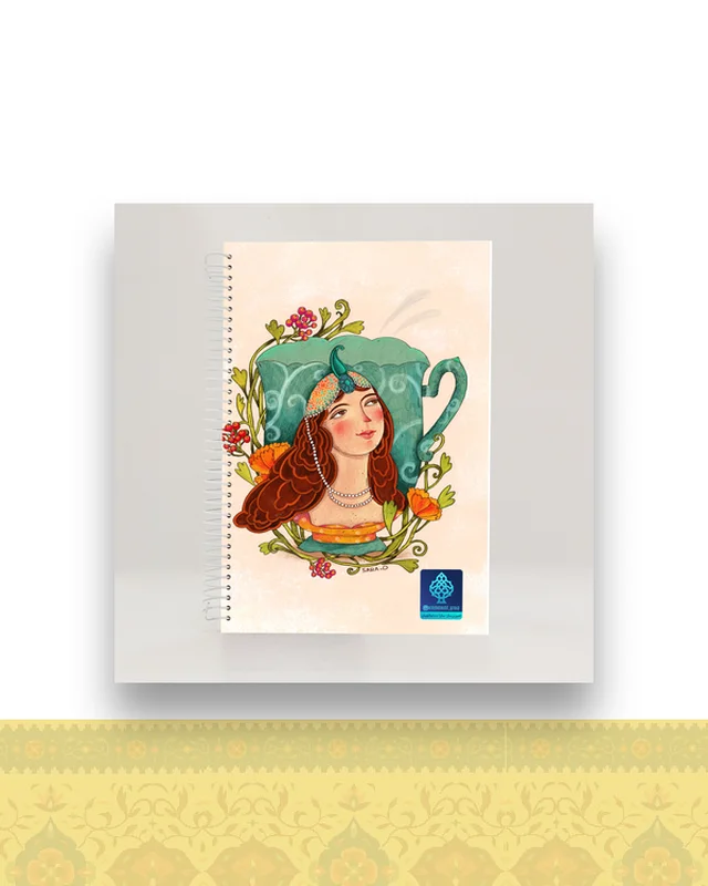 دفتر رقعی طرح آینه و فنجان کد ۱۸۵  در دیارلند