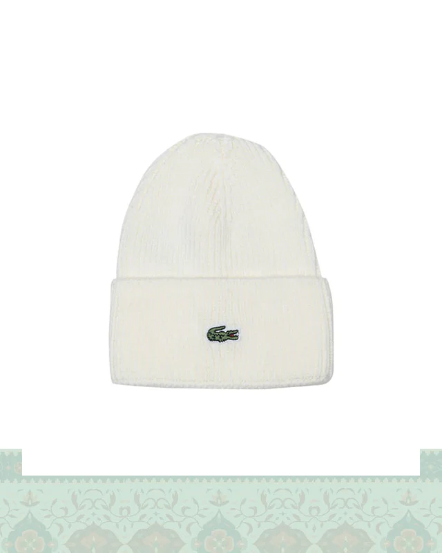 خرید کلاه بافت آكرليك لبه برگرد گلدوزي Lacoste  ارزی