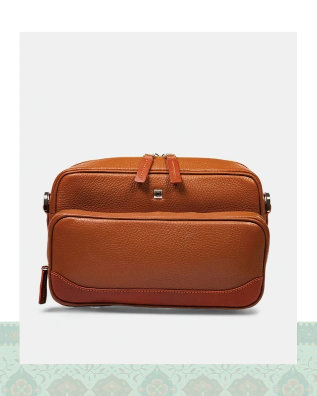 کیف کراس بادی چرم زنانه مدل 430006 - عسلی / ONO