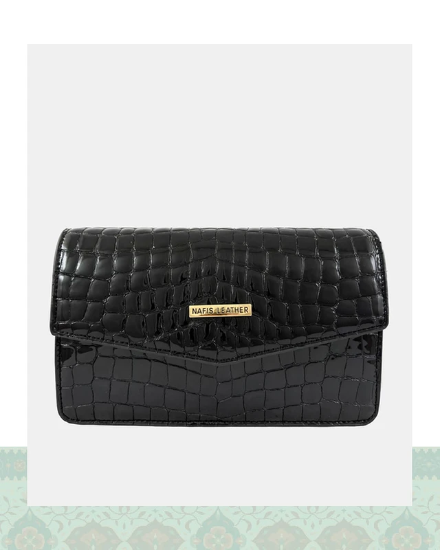 کیف کراس بادی چرم زنانه مدل 4300053 - مشکی / ONO