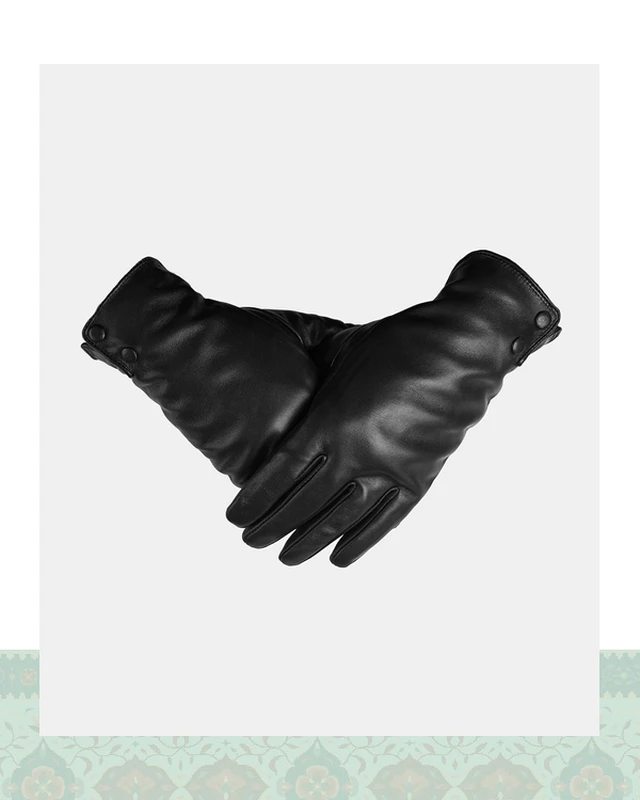 دستکش چرم مردانه مدل 43000182 - مشکی / M