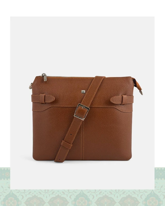 کیف کراس بادی چرم زنانه مدل 440009 - قهوه ای / ONO