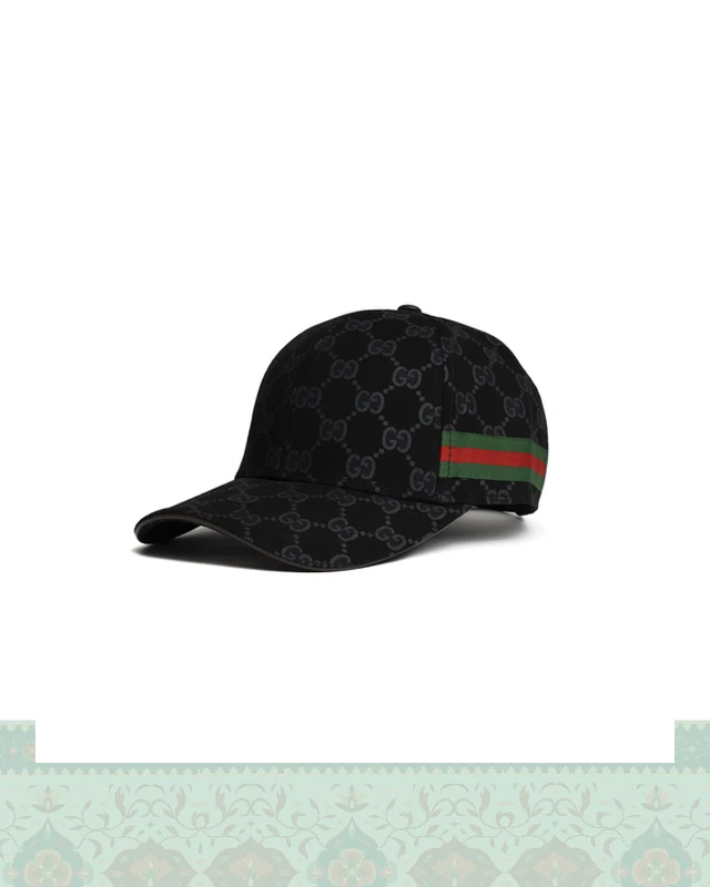 کلاه بیسبالی کتان طرح gucci - مشکی