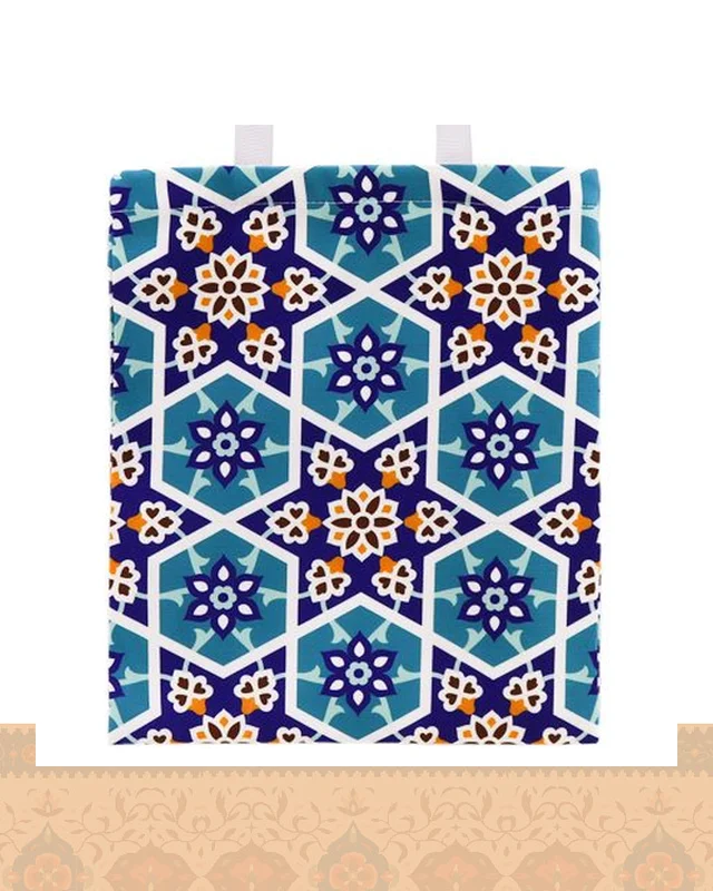 ساک پارچه‌ای طرح نقوش سنتی آبی سرمه‌ای در دیارلند