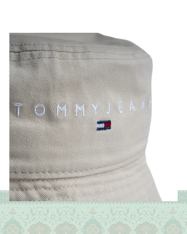 خرید کلاه کتان باکت گلدوزی فونت TOMMY  ارزی